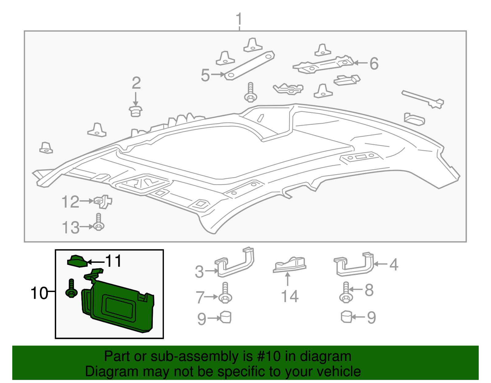 Sun-Visor - Ford (GD9Z-5404104-AA)