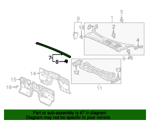 OEM 2000-2009 Honda S2000 Seal To Hood 74143-S2A-000 | Honda Automotive ...