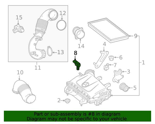 20122023 MercedesBenz Turbocharger Boost Sensor 0001531800 MB