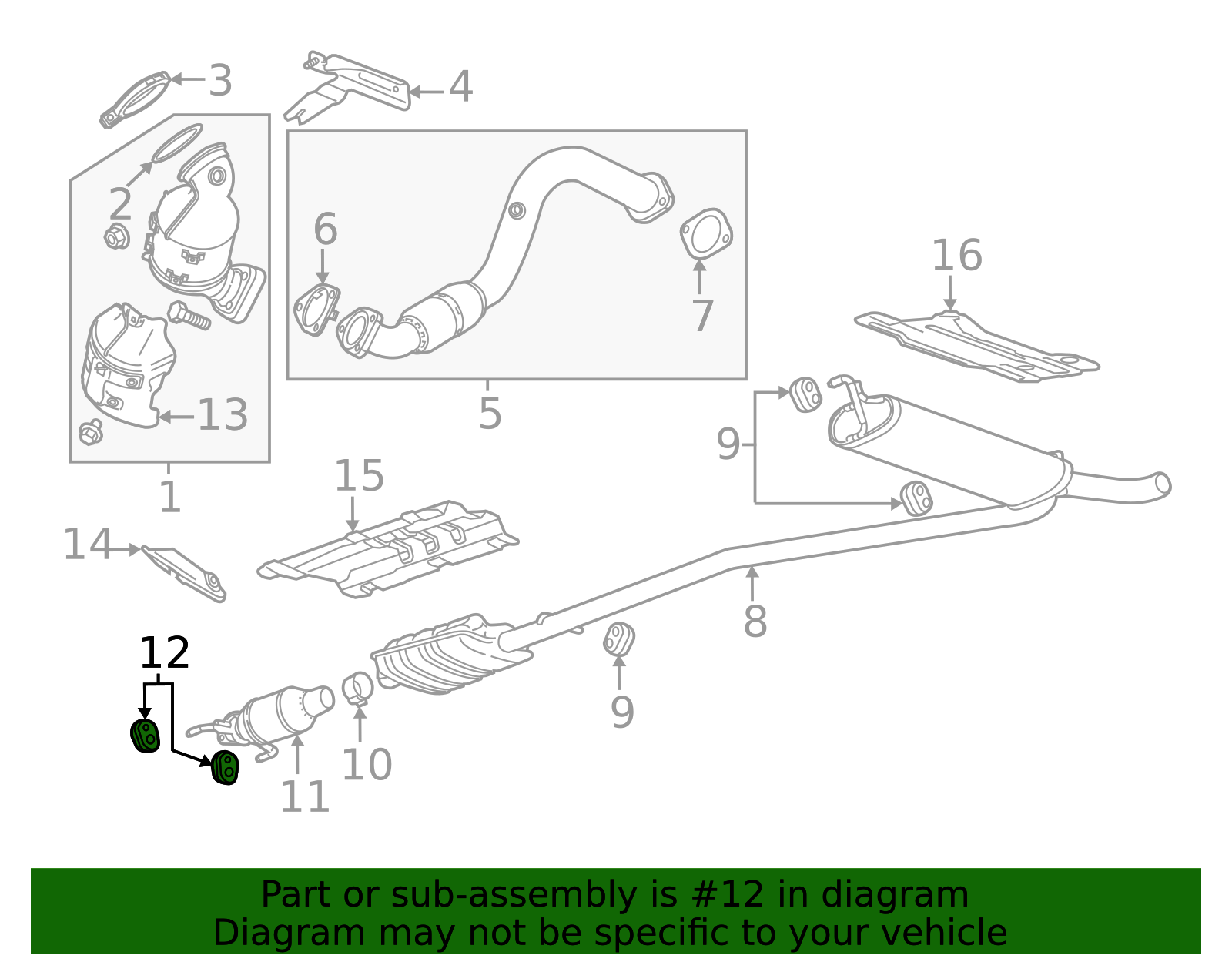 Exhaust Muffler Rear Hanger Insulator - GM (95468210)