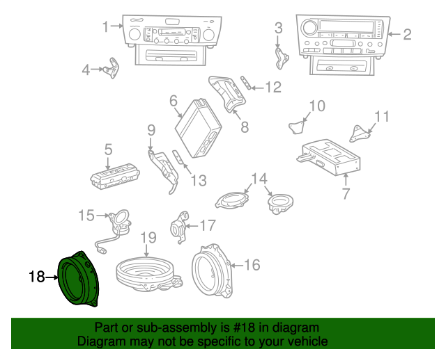 20012003 Lexus LS430 Speaker 861600W250 OEM Parts Online