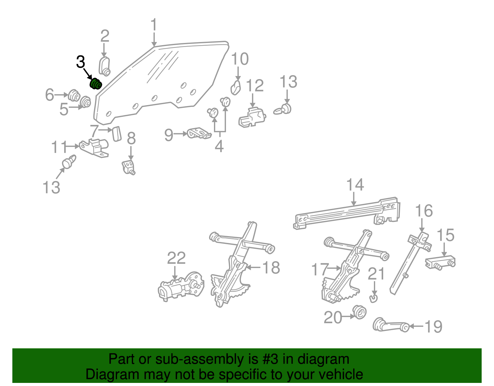 Bushing Assembly Wdo Gls - GM (20178799)