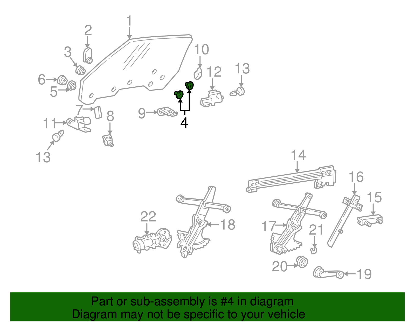 Ret Bushing Wdo Gls - GM (20096585)