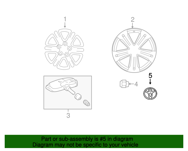 20082014 Toyota Ornament SubAssembly, Wheel Hub 4260312730 Servco