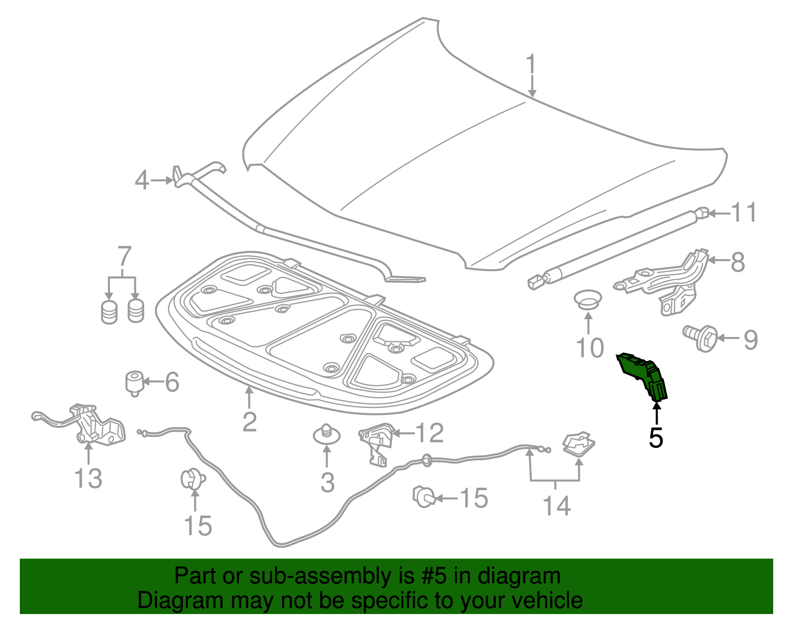Driver Side Hood Rear Outer Air Inlet Seal - GM (84025038)