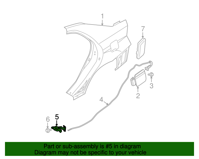 Genuine Hyundai 81570-22002 Fuel Filler Door Handle Assembly