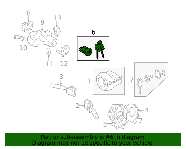 83191FJ000 Ignition Lock Cylinder 20122022 Subaru Subaru Parts