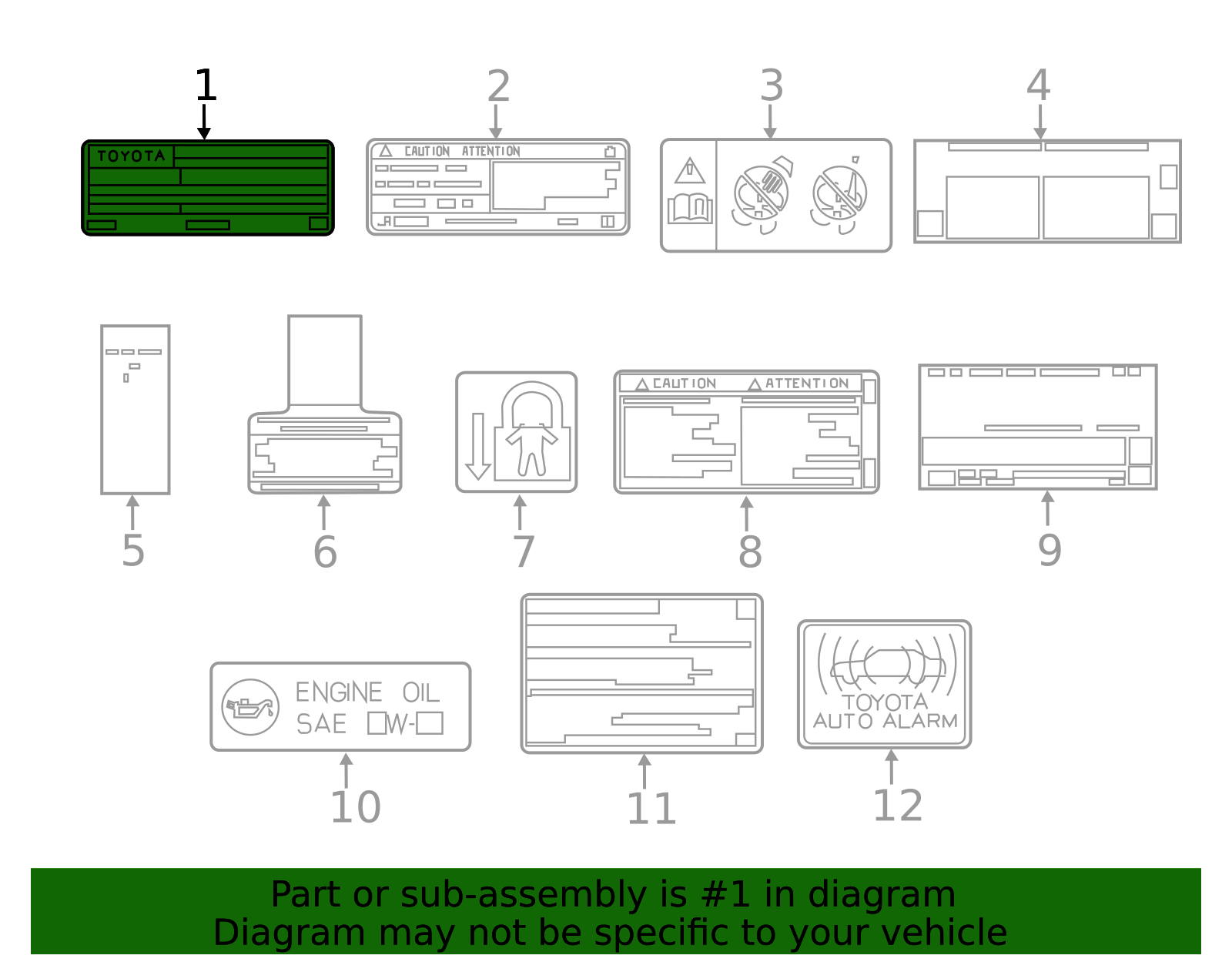 Emission Label - Toyota (11298-F2015)