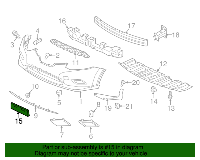 20142016 Nissan Rogue License Bracket 962104BA0A Parts for Nissans