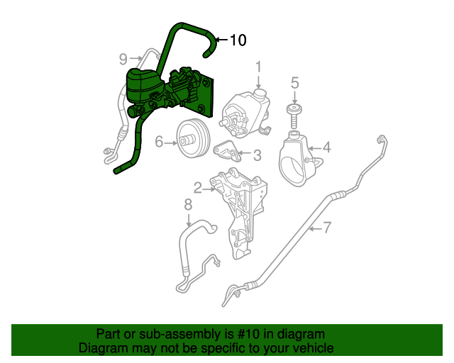 20012010 GM Power Brake Booster Outlet Hose Assembly 15804953 QuirkParts