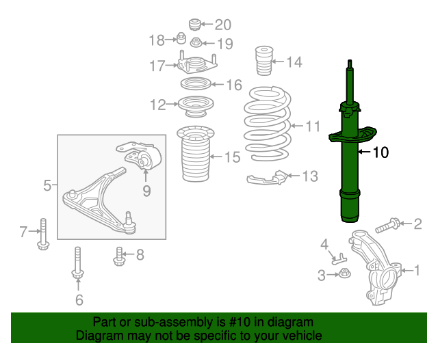 OEM 20182021 Honda Odyssey Shock Absorber Unit, R Front 51611THRA02