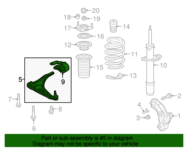51350THRA10 Lower Control Arm 20182024 Honda Odyssey Honda Parts
