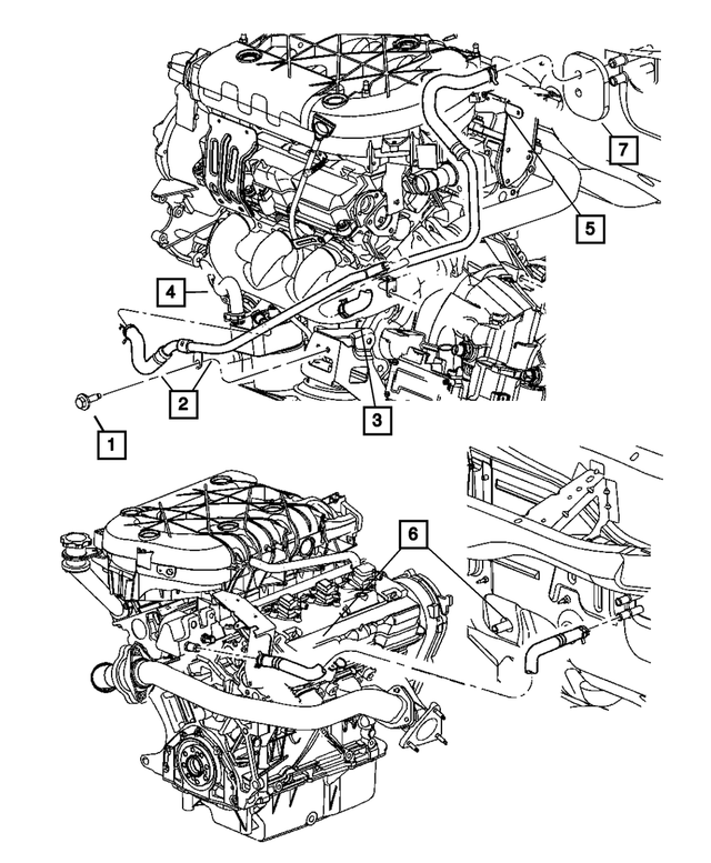 20052006 Chrysler Pacifica Heater Return Hose 5005375AB My Mopar Parts