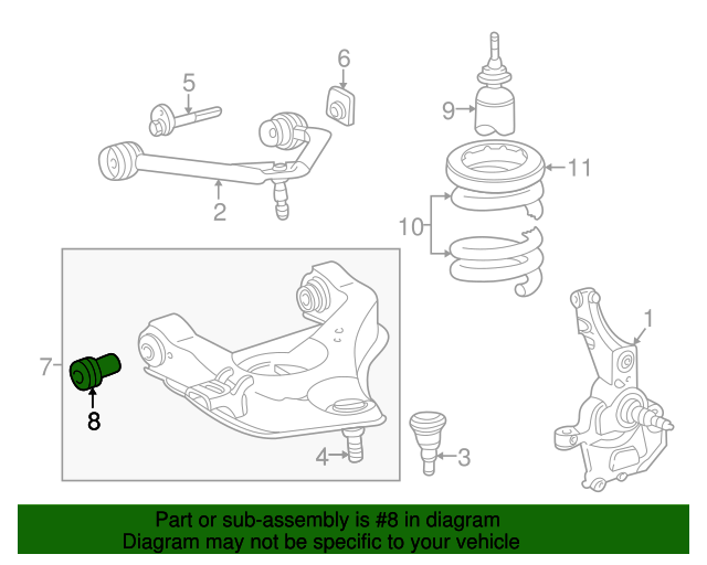 19982009 Mazda Lower Control Arm Bushing Driver's Side (LH) ZZP034