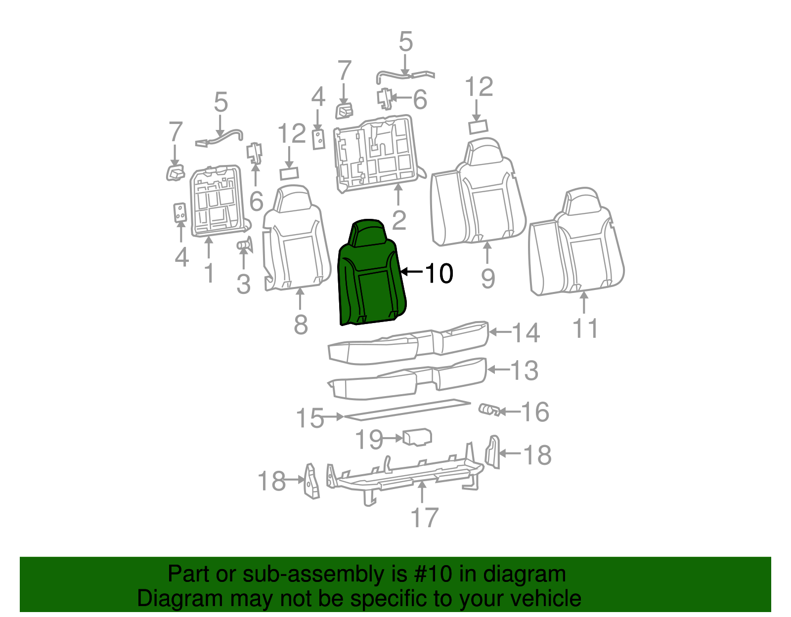 Seat Back Cover - GM (89043375)
