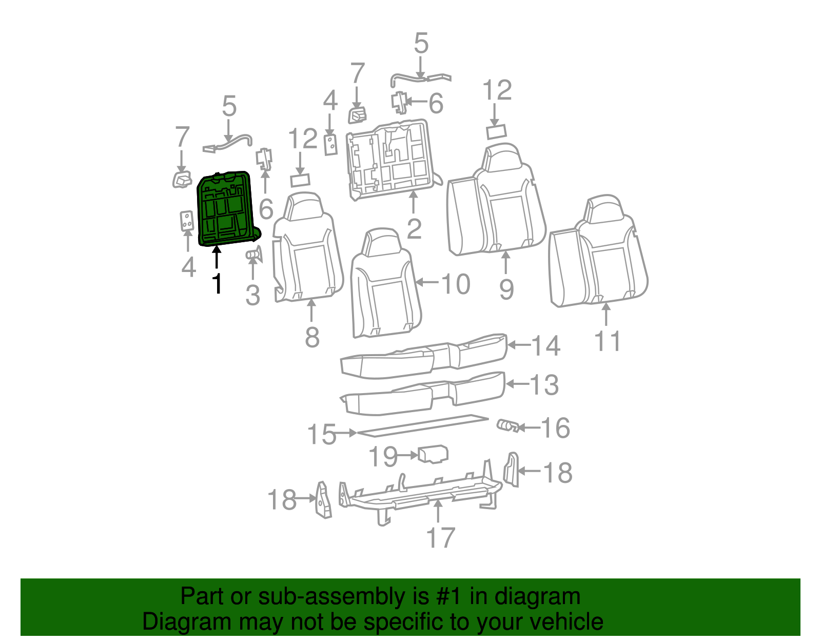 Seat Back Frame - GM (89039576)