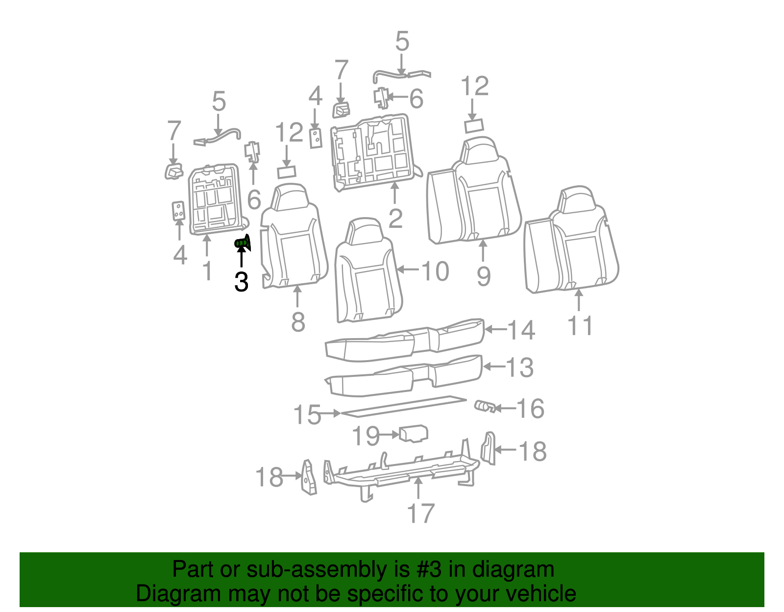 Rear Seat Hinge Bushing - GM (89039579)