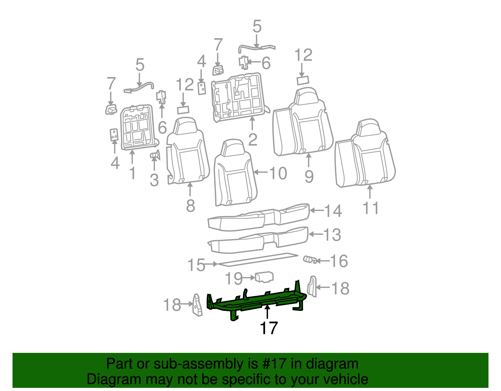Rear Seat Cushion Frame - GM (89039557)