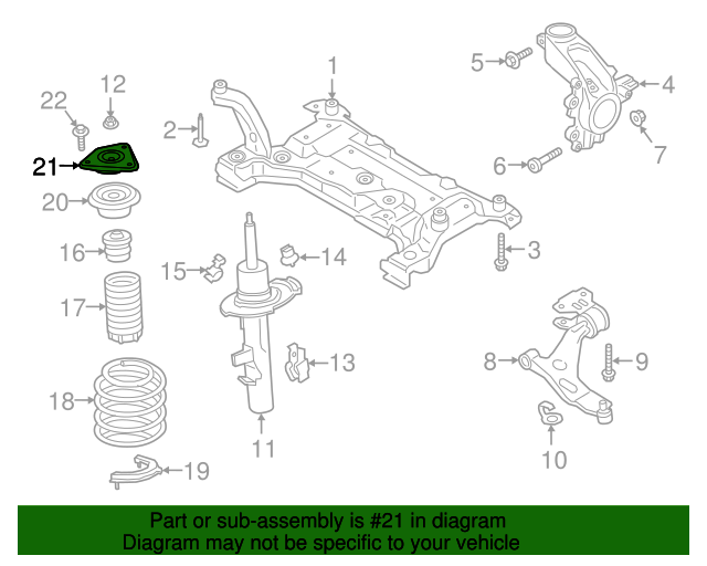 20162018 Ford Focus Strut Mount G1FZ3A197A QuirkParts