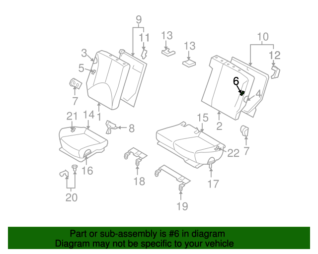 89360-1E370-MFL - Seat Back Cushion Cover 2007-2009 Hyundai Accent ...