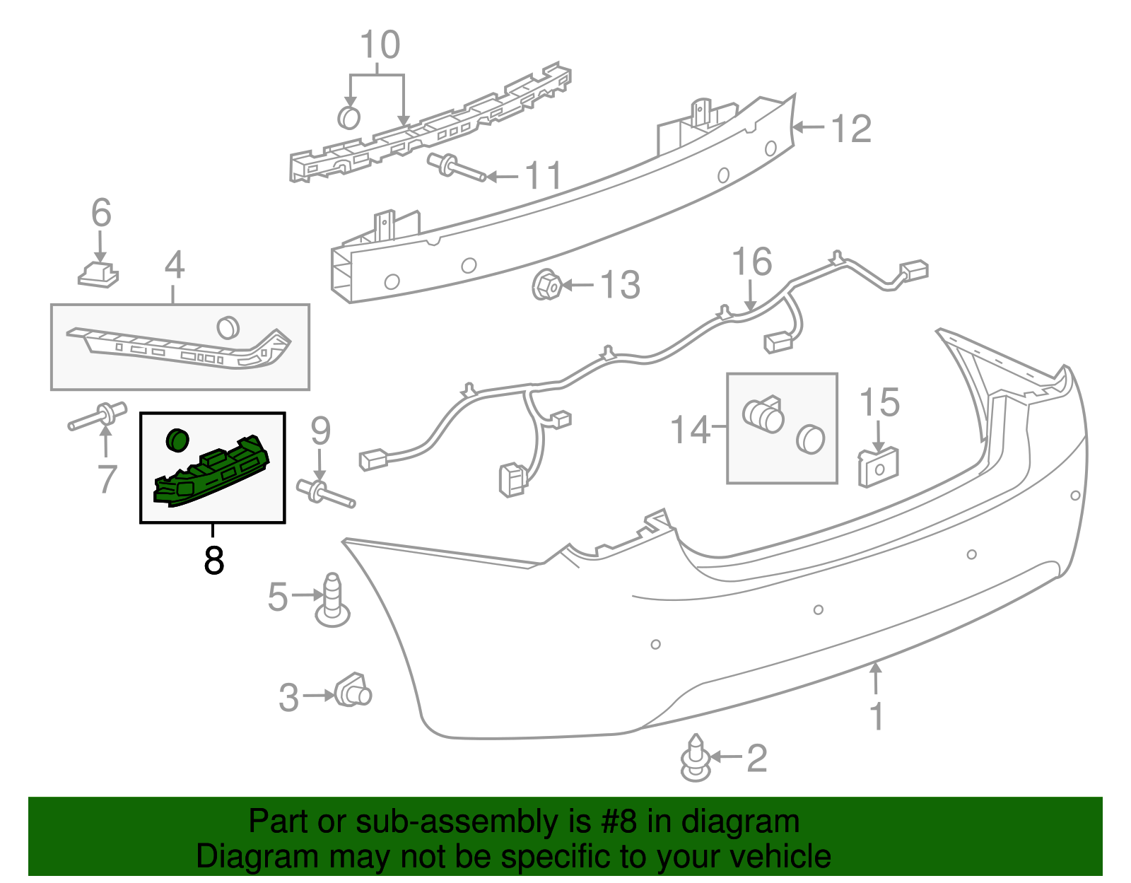 Rear Driver Side Bumper Fascia Tail Lamp Opening Bracket - GM (96962847)