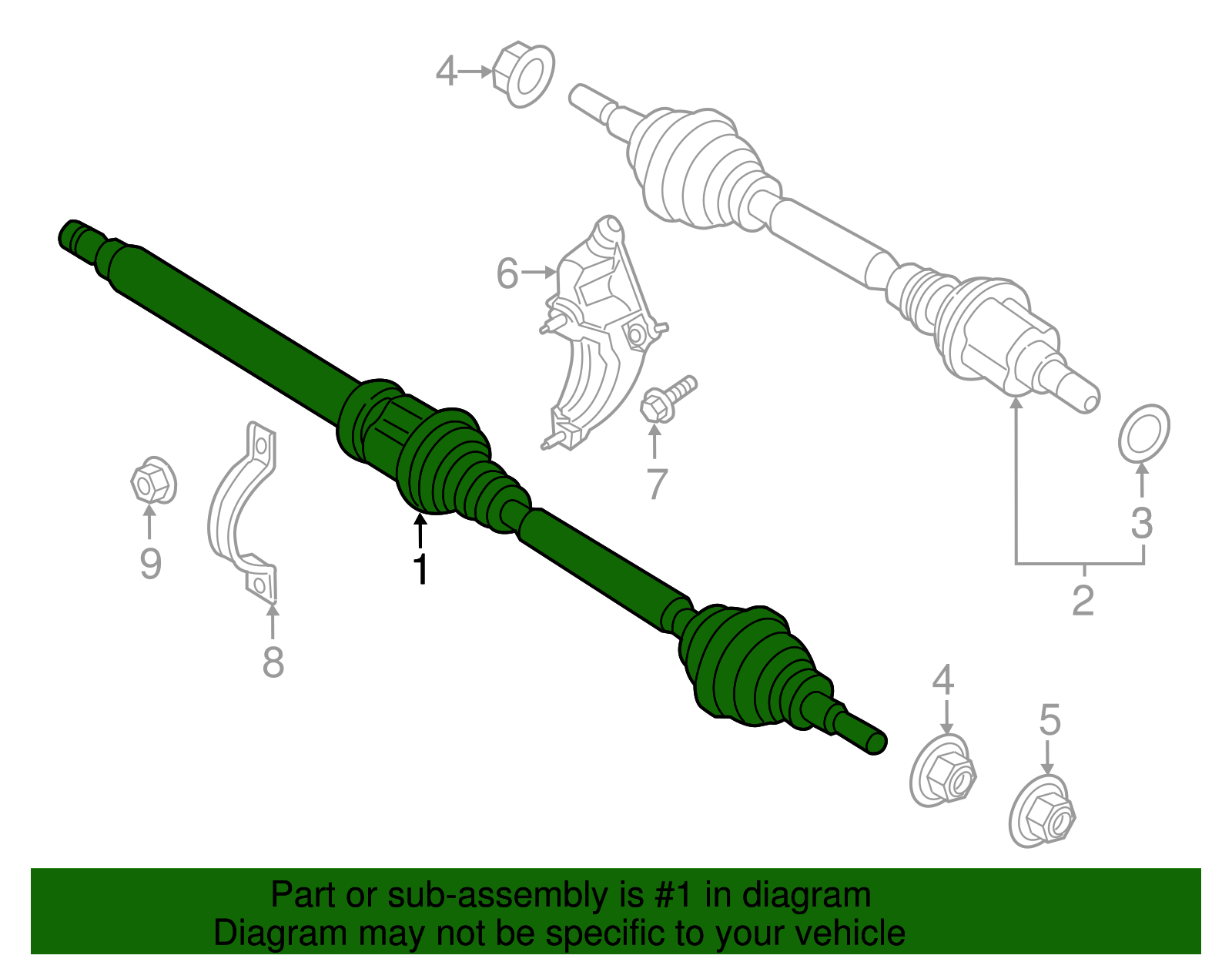 Axle Assembly - Ford (HG9Z-3B436-J)