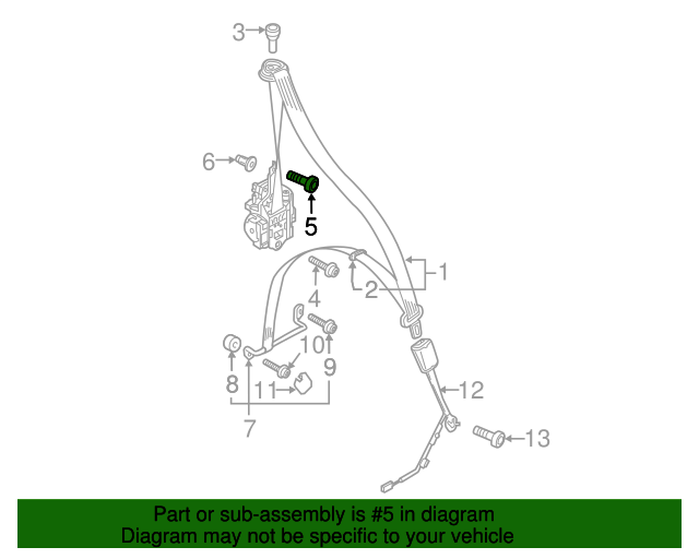 WHT-004-633 - Seat Belt Assembly Screw 2015-2024 Audi | Audi OEM Parts