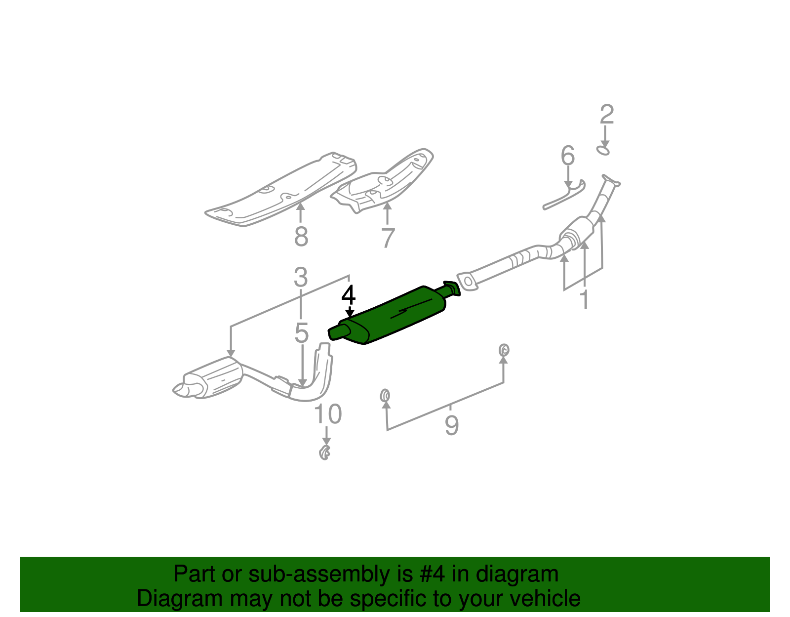 Muffler W/Tailpipe - GM (12479984)