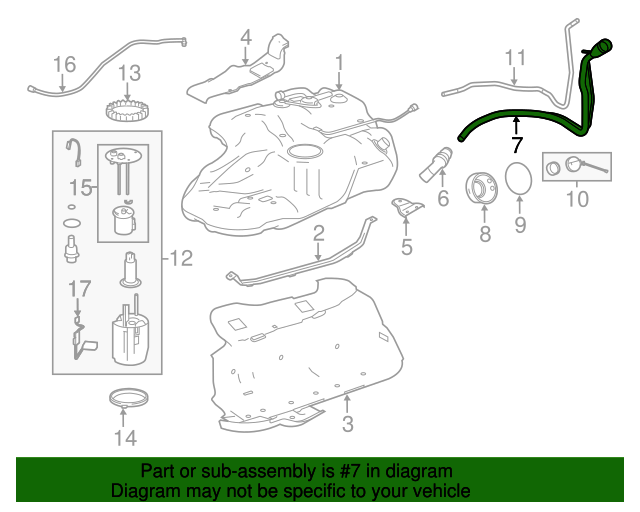 20142017 Toyota Highlander Fuel Filler Neck 772010E100 Toyota Parts