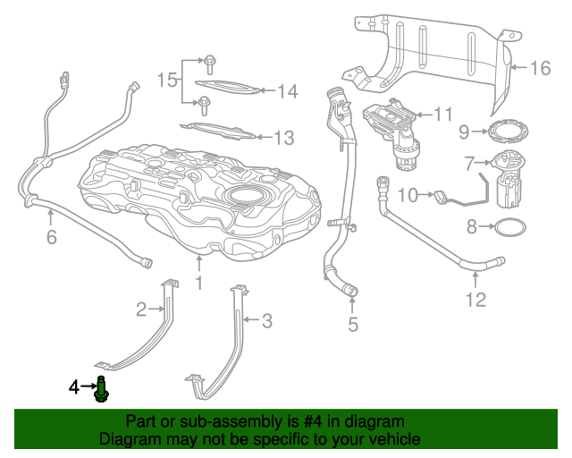 06511859AA Fuel Tank Strap Bolt 20152023 Mopar Mopar Parts Canada