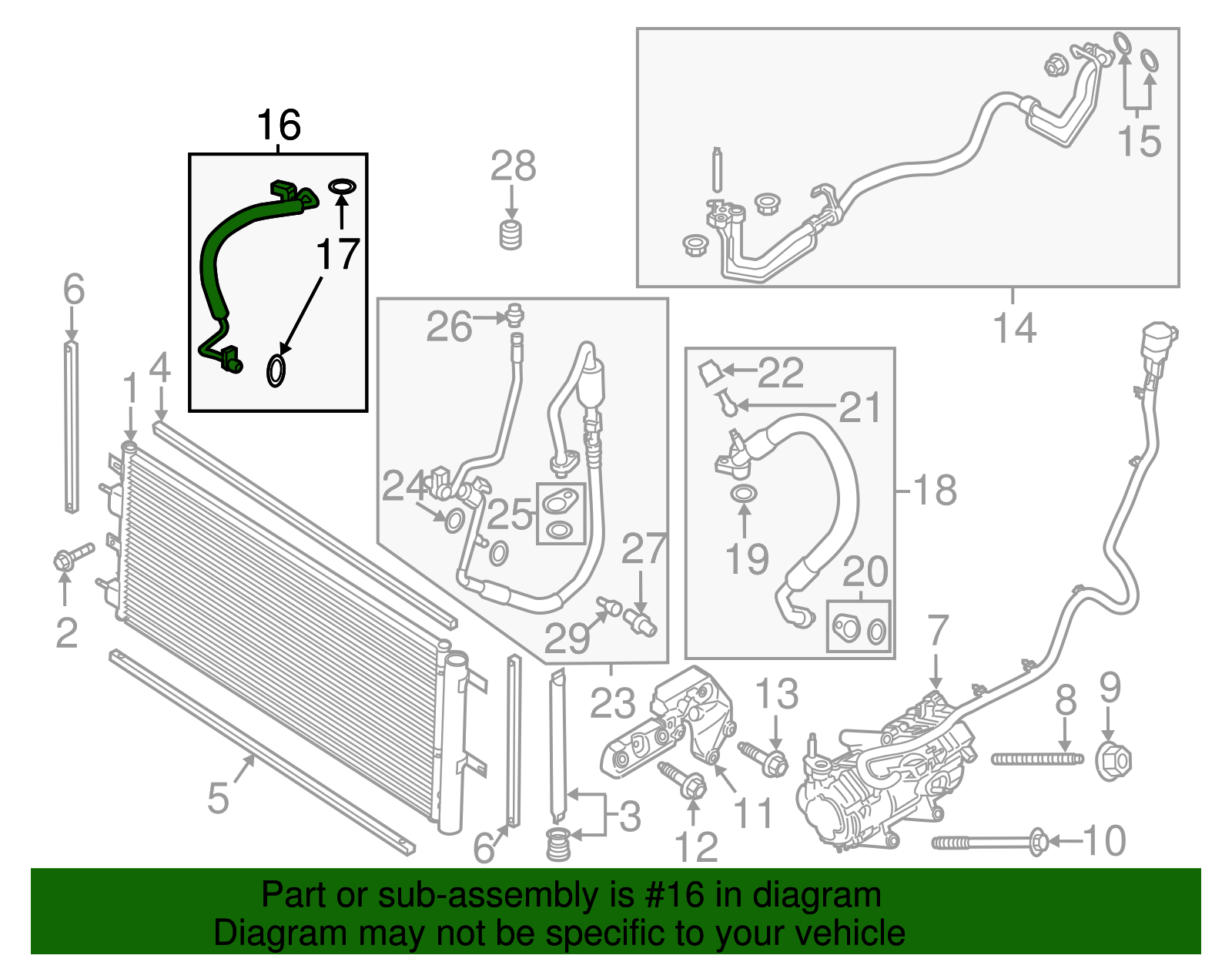 Motorcraft™ A/C Refrigerant Liquid Hose - Ford (YF-37981)