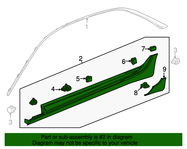 23304192 Primed Passenger Side Rocker Panel Molding 20142019