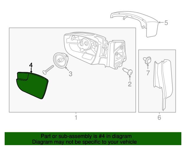 Genuine Ford OEM Driver Side Mirror Glass For 2013-2015 Escape & C-Max – Part CJ5Z-17K707-F
