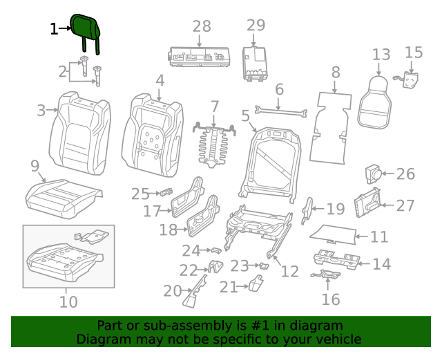 20192020 Ram 1500 Headrest 6CL871X9AB