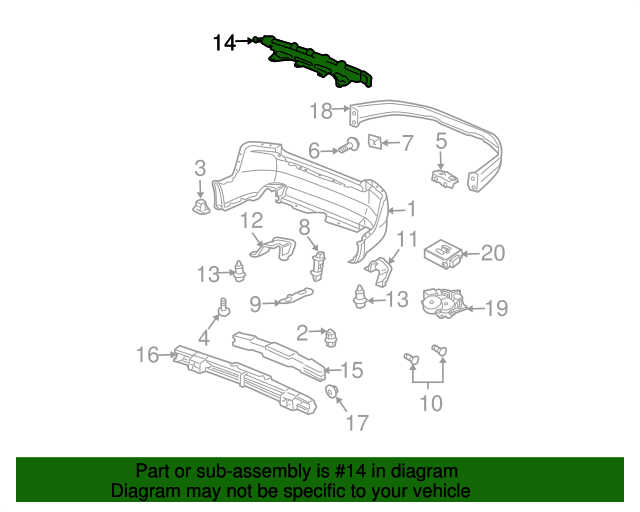 Genuine OEM Acura Garnish, Rear Bumper (Lower) *NH533* (Bumper Dark Gray) Part 71504SEP