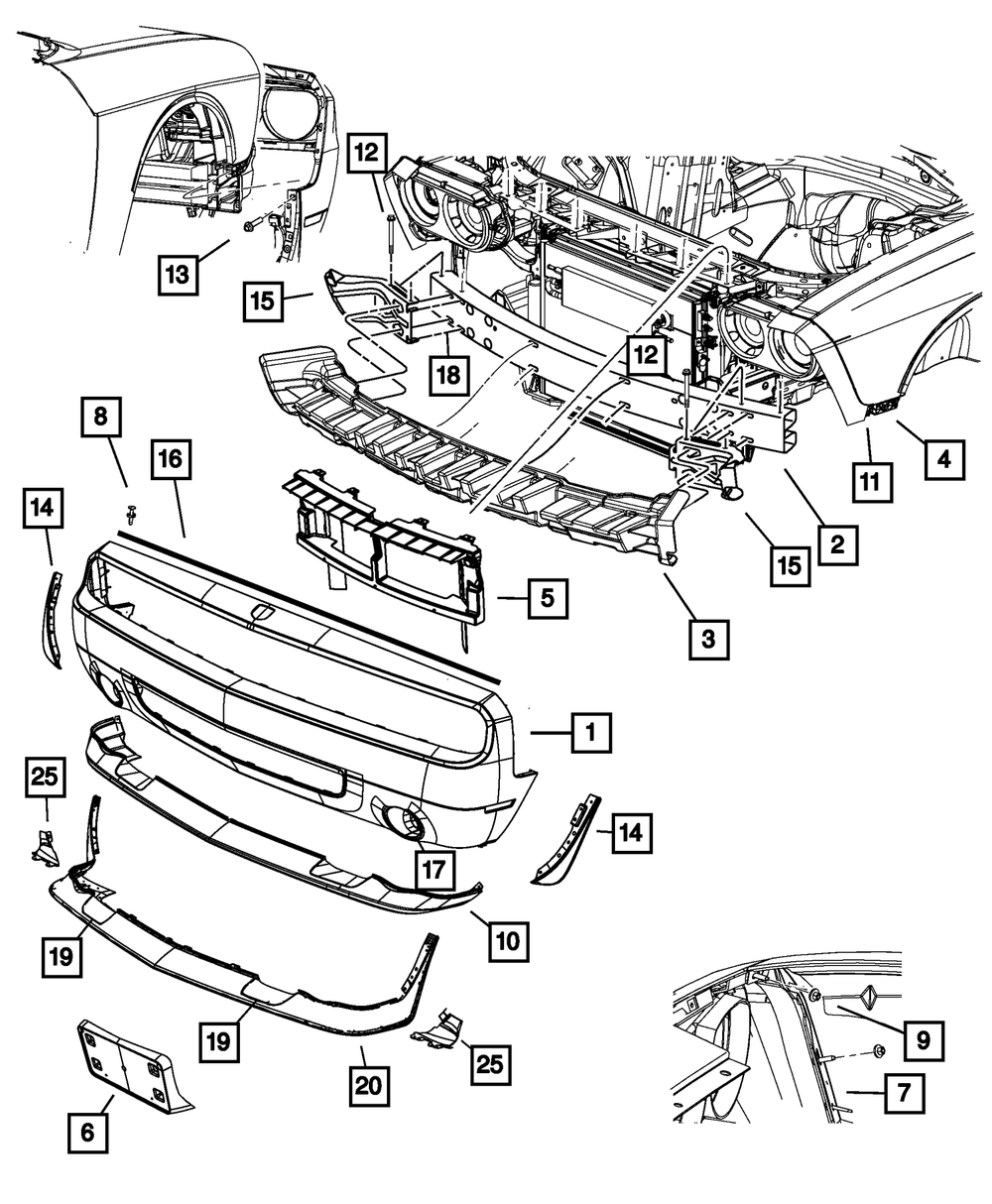 20082014 Dodge Challenger Front Energy Absorber 5028810AB My Mopar Parts