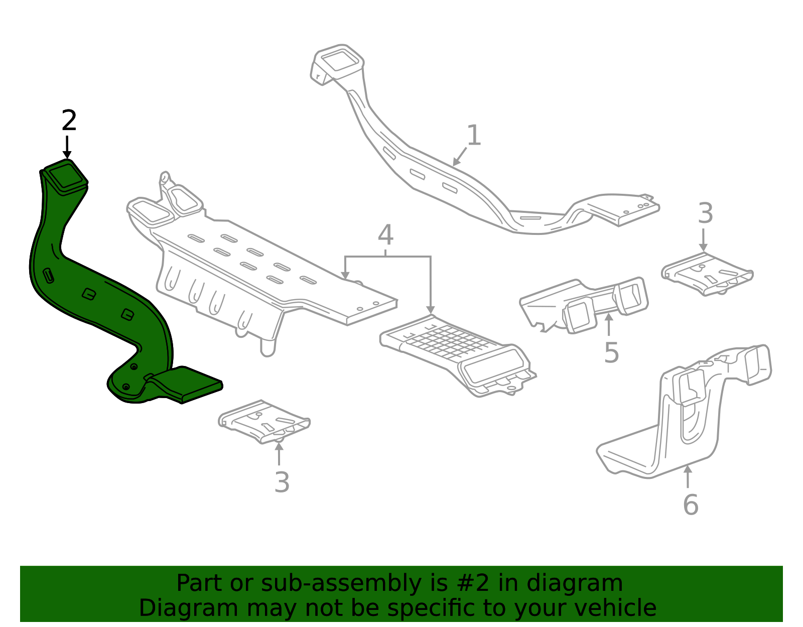 Floor Rear Driver Side Air Outlet Duct - GM (84454722)