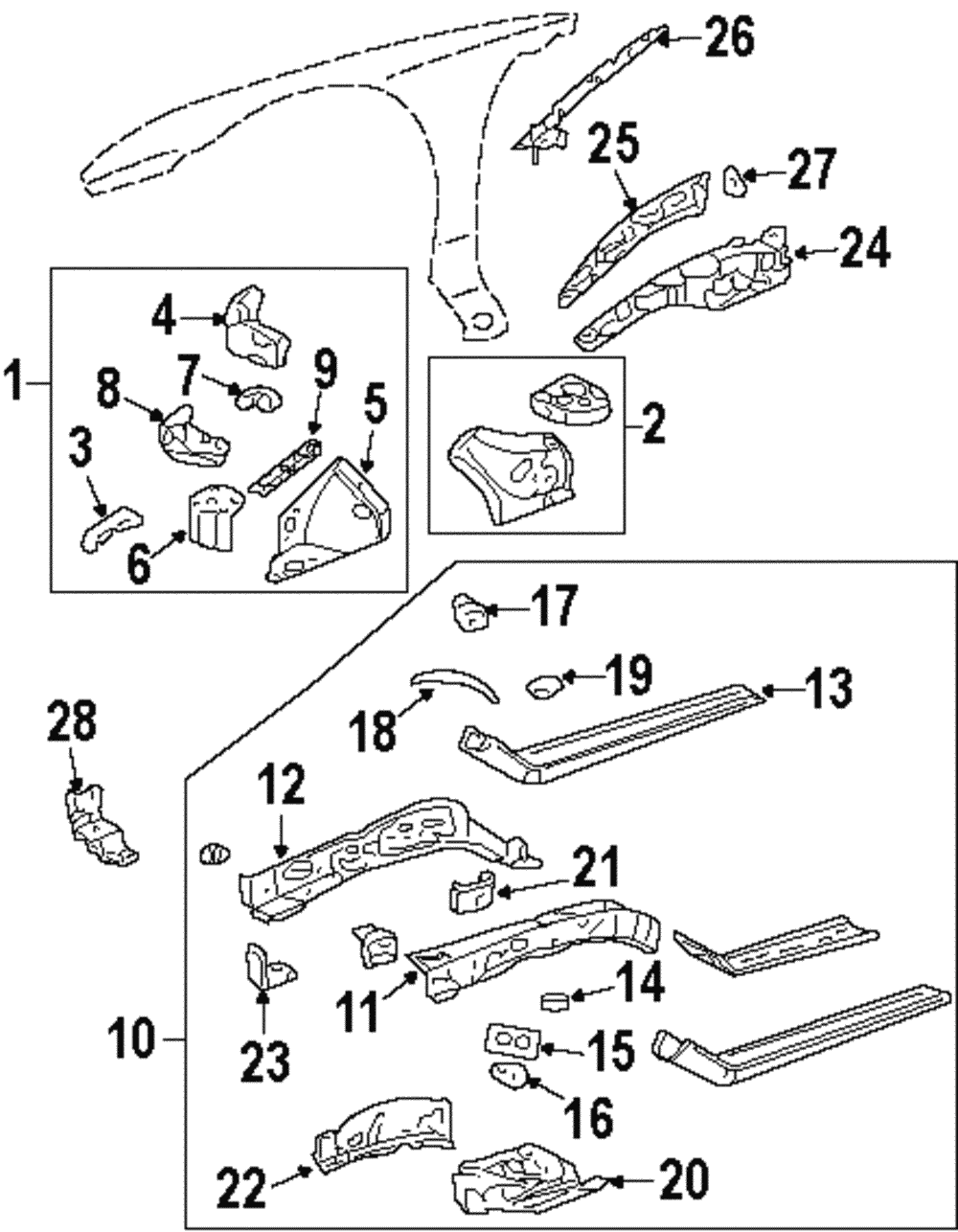 Bracket, F/Fdr Upper-Left-hand - GM (12481357)