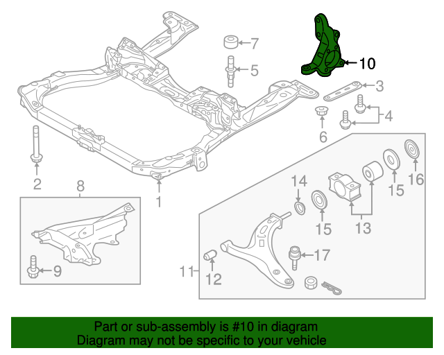 20152020 Subaru Steering Knuckle 28313AL01B Subaru Parts Plus
