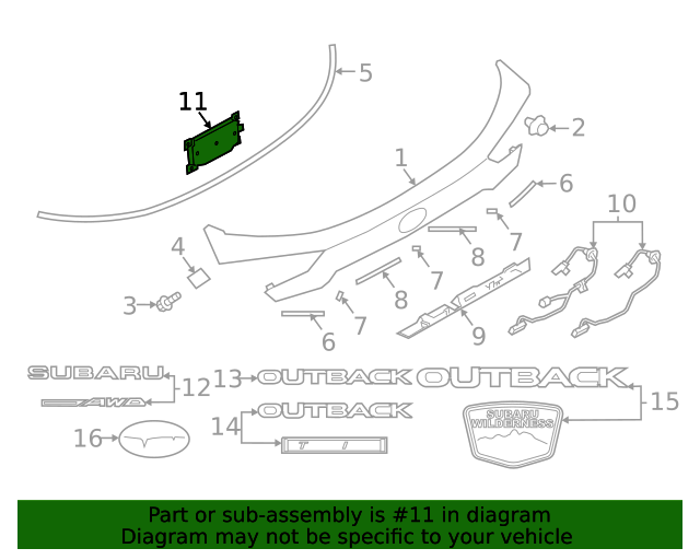 20202023 Subaru Outback LiftGate Motion Sensor 63381AN00B Subaru