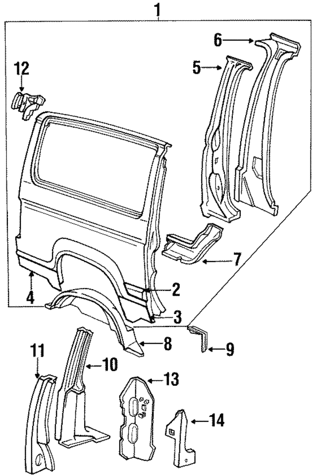 19891990 Ford Bronco II Lower Molding E9TZ9829076A QuirkParts