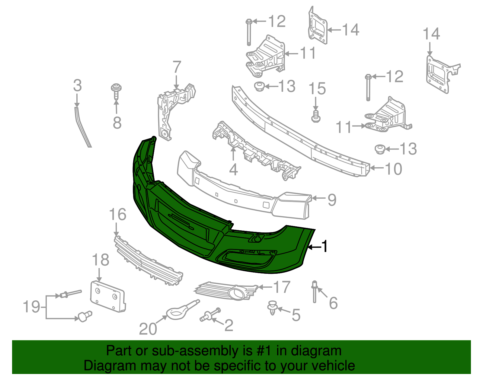 Fascia, Front Bpr - GM (94713451)