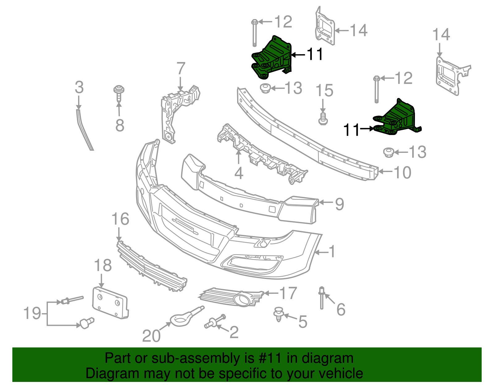 Front Bumper Fascia Energy Absorber - GM (93181183)
