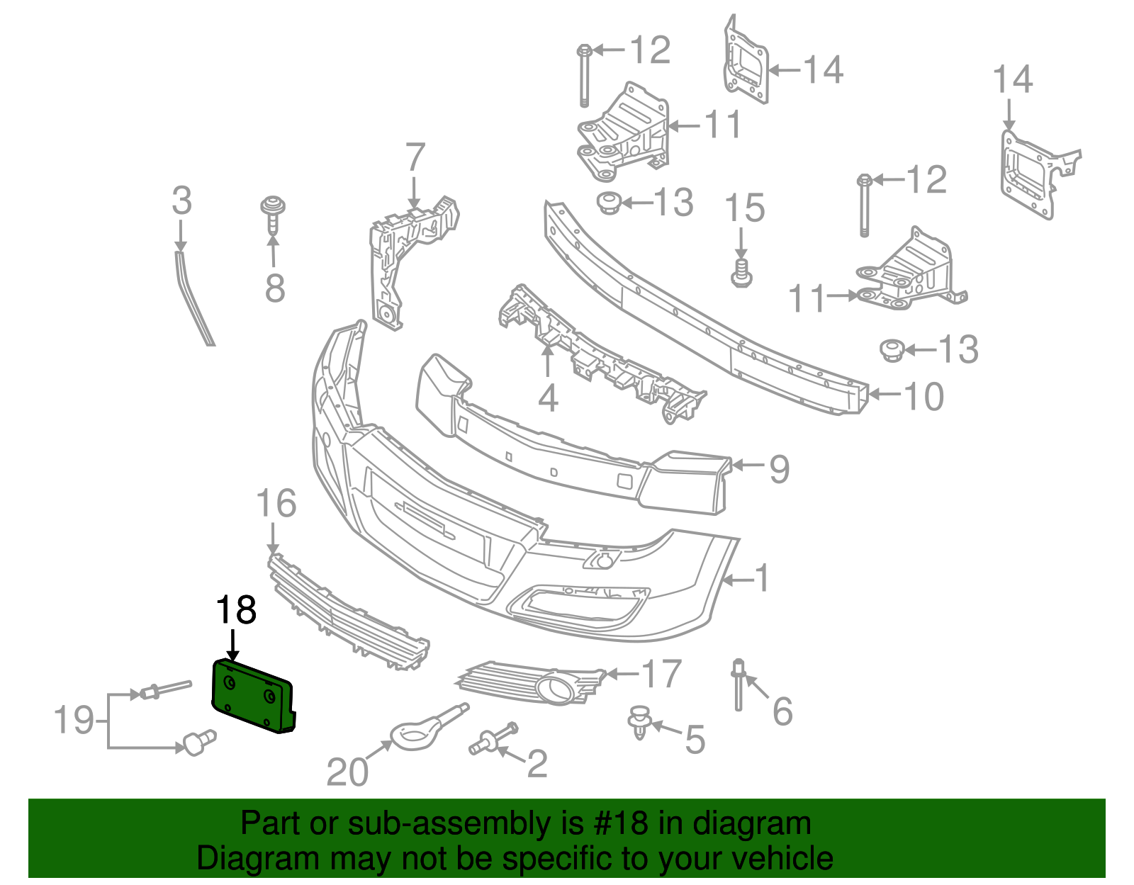 License Plate Bracket - GM (94701190)