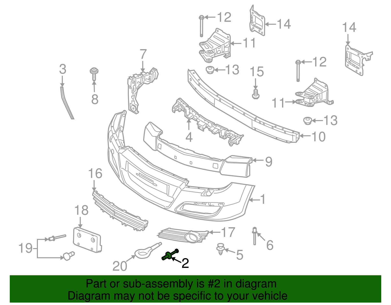 Bumper Fascia Support Rail Rivet - GM (90508809)