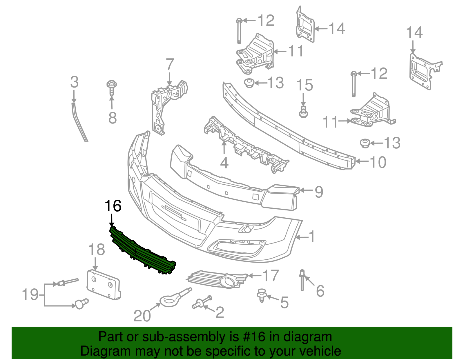 Front Lower Grille - GM (94713454)