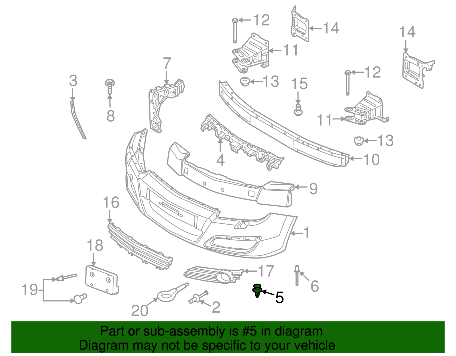 Front Bumper Fascia Rivet - GM (09130754)