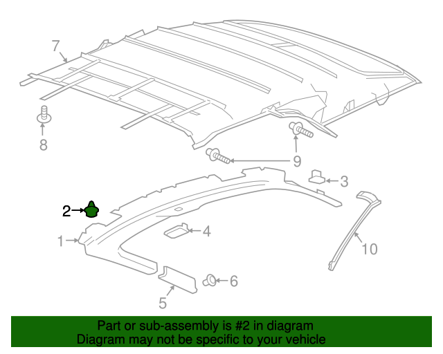 20162022 Chevrolet Camaro Roof Panel Joint Front Finish Molding Clip