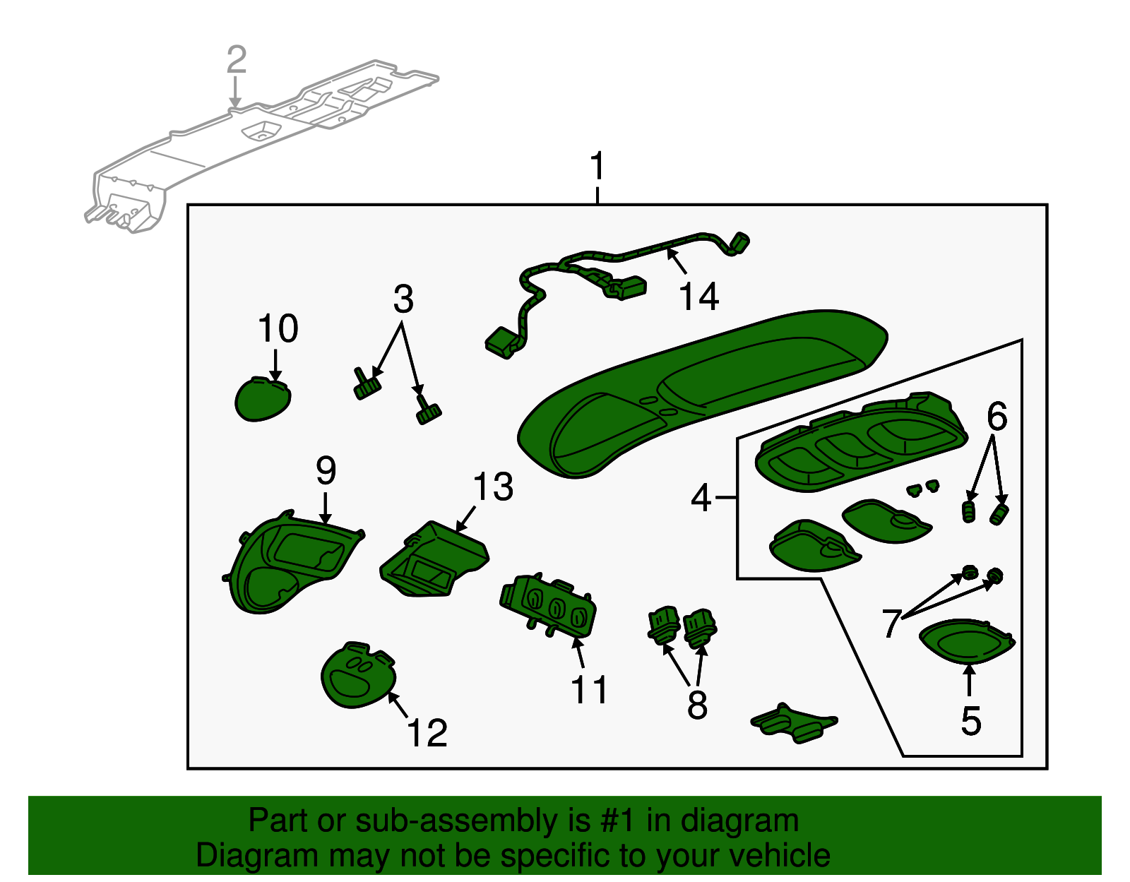 Overhead Console - Ford (YL7Z-78519A70-CAA)