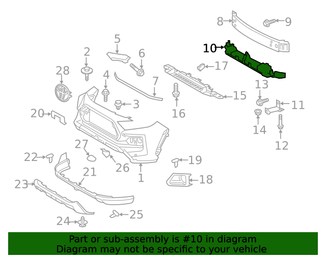 526140R100 Absorber Front Bumper 20192021 Toyota RAV4 OEM